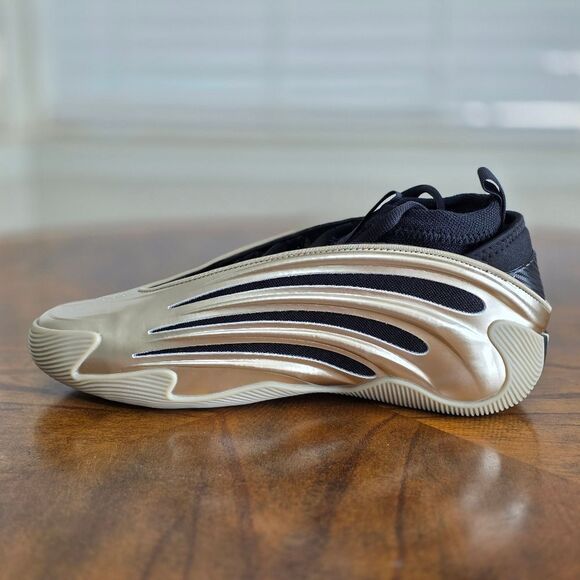 Adidas Harden Volume 9 Cyber Metallic Gold Black Basketball Shoe Men's 10 JR2506 - Picture 8 of 15